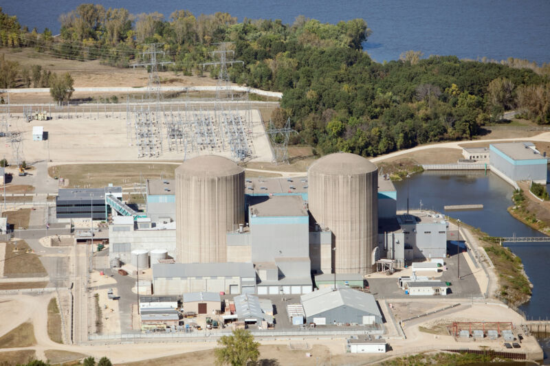 Image of two domed reactor buildings.